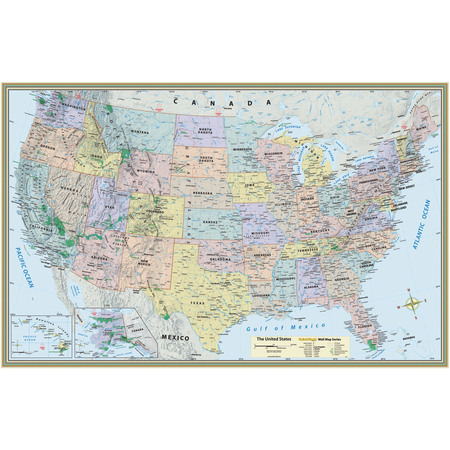 QUICKSTUDY QuickStudy U.S. Map-Laminated Poster, 50" x 32" 9781423220817